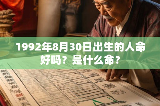 1992年8月30日出生的人命好吗？是什么命？