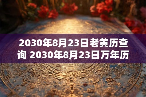 2030年8月23日老黄历查询 2030年8月23日万年历黄道吉日 2030年8月23日老黄历查询 2030年8月23日万年历黄道吉日