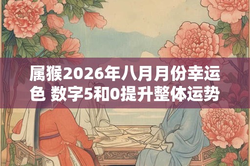 属猴2026年八月月份幸运色 数字5和0提升整体运势