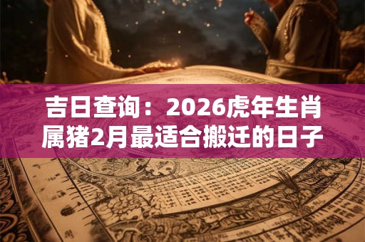 吉日查询:2026虎年生肖属猪2月最适合搬迁的日子 吉日查询:2026虎年生肖属猪2月最适合搬迁的日子
