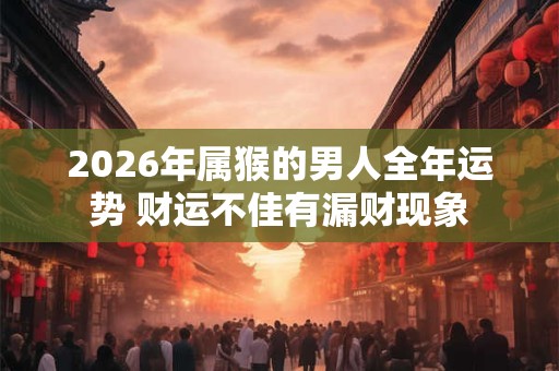 2026年属猴的男人全年运势 财运不佳有漏财现象 2026年属猴的男人全年运势 财运不佳有漏财现象