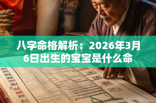 八字命格解析：2026年3月6日出生的宝宝是什么命