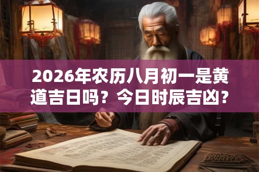 2026年农历八月初一是黄道吉日吗？今日时辰吉凶？
