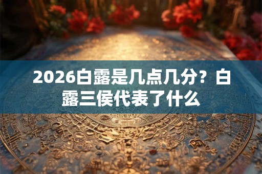 2026白露是几点几分？白露三侯代表了什么