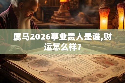 属马2026事业贵人是谁,财运怎么样? 属马2026事业贵人是谁,财运怎么样?