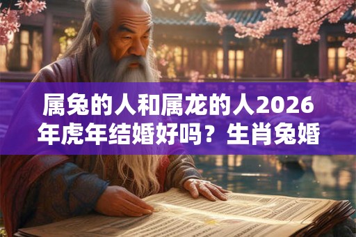 属兔的人和属龙的人2026年虎年结婚好吗？生肖兔婚配谁合适