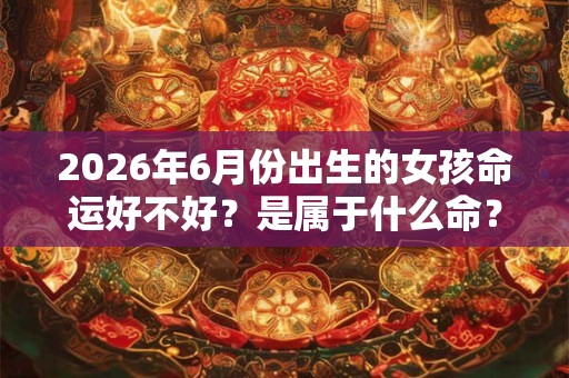 2026年6月份出生的女孩命运好不好？是属于什么命？
