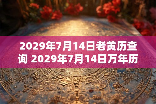 2029年7月14日老黄历查询 2029年7月14日万年历黄道吉日 2029年7月14日老黄历查询 2029年7月14日万年历黄道吉日
