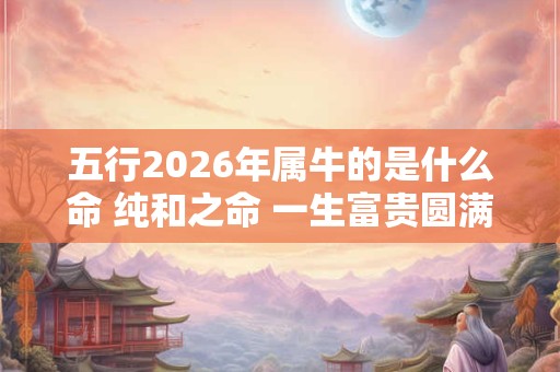 五行2026年属牛的是什么命 纯和之命 一生富贵圆满