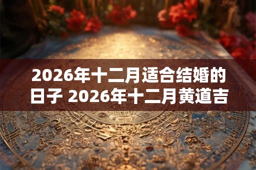 2026年十二月适合结婚的日子 2026年十二月黄道吉日查询 2026年十二月适合结婚的日子 2026年十二月黄道吉日查询