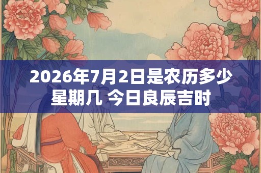 2026年7月2日是农历多少星期几 今日良辰吉时 2026年7月2日是农历多少星期几 今日良辰吉时