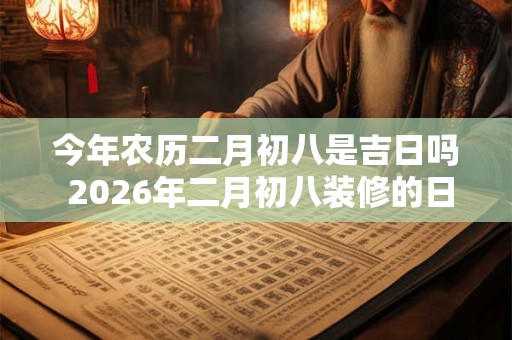 今年农历二月初八是吉日吗 2026年二月初八装修的日子好吗