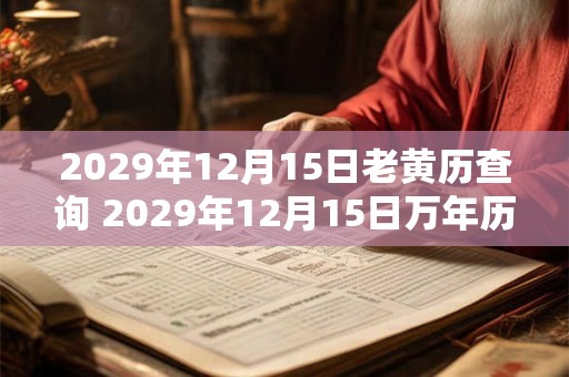 2029年12月15日老黄历查询 2029年12月15日万年历黄道吉日 2029年12月15日老黄历查询 2029年12月15日万年历黄道吉日