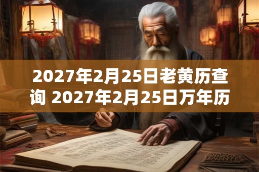 2027年2月25日老黄历查询 2027年2月25日万年历黄道吉日