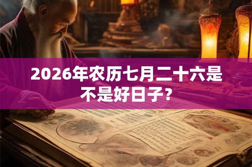 2026年农历七月二十六是不是好日子？