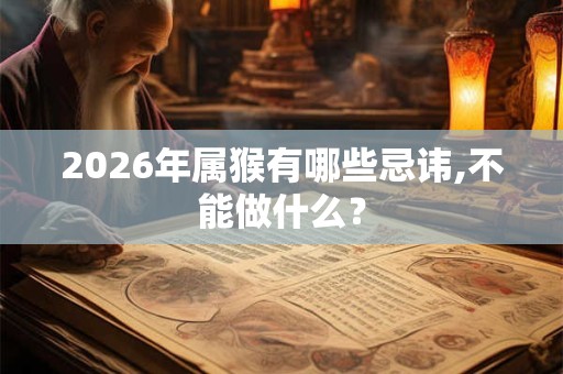 2026年属猴有哪些忌讳,不能做什么？