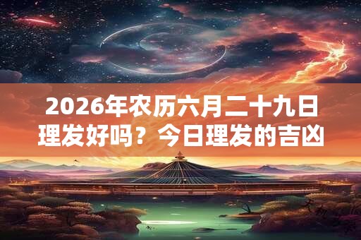 2026年农历六月二十九日理发好吗？今日理发的吉凶查询