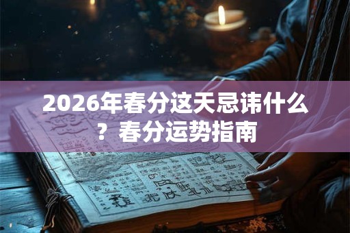 2026年春分这天忌讳什么？春分运势指南