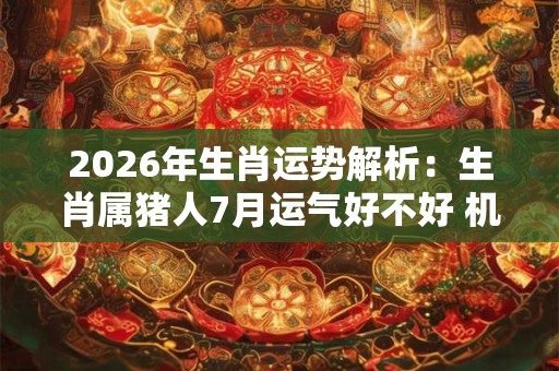 2026年生肖运势解析:生肖属猪人7月运气好不好 机会来临做好准备 2026年生肖运势解析:生肖属猪人7月运气好不好 机会来临做好准备