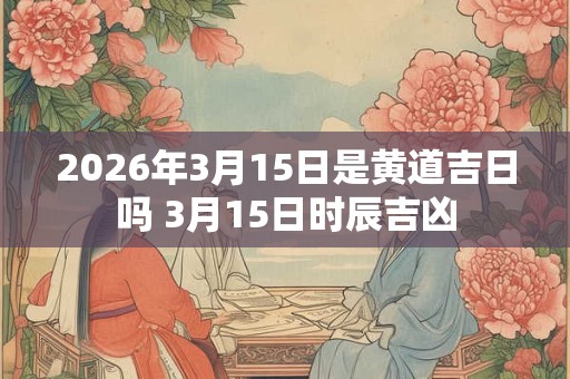 2026年3月15日是黄道吉日吗 3月15日时辰吉凶 2026年3月15日是黄道吉日吗 3月15日时辰吉凶