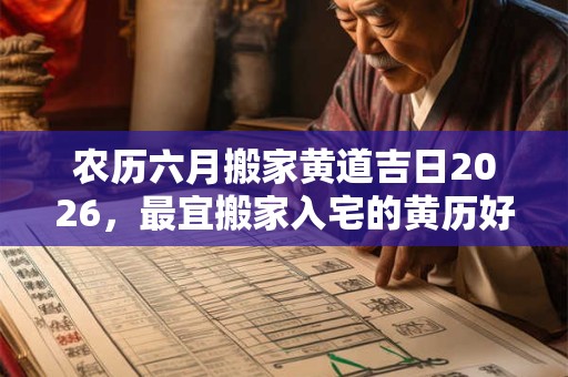 农历六月搬家黄道吉日2026,最宜搬家入宅的黄历好日子 农历六月搬家黄道吉日2026,最宜搬家入宅的黄历好日子
