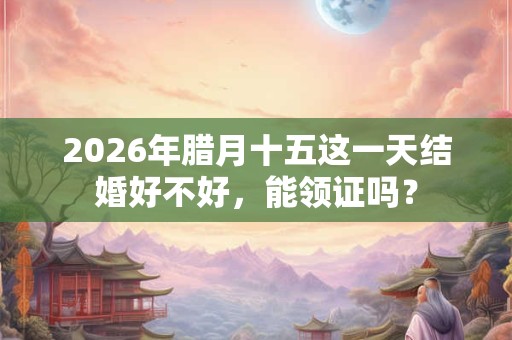 2026年腊月十五这一天结婚好不好，能领证吗？