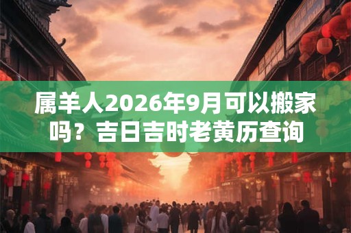 属羊人2026年9月可以搬家吗？吉日吉时老黄历查询