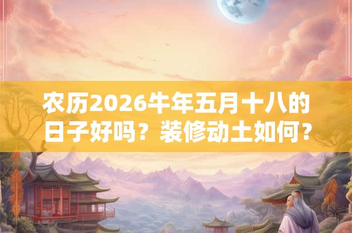 农历2026牛年五月十八的日子好吗?装修动土如何? 农历2026牛年五月十八的日子好吗?装修动土如何?