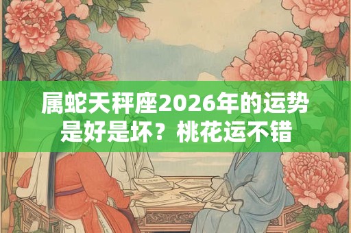 属蛇天秤座2026年的运势是好是坏？桃花运不错