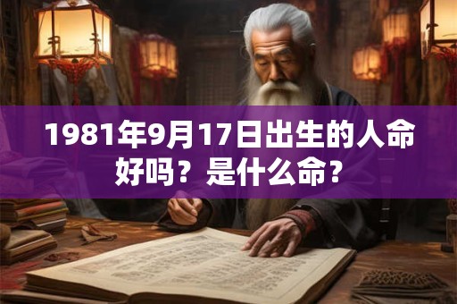 1981年9月17日出生的人命好吗？是什么命？