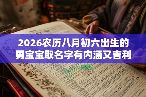 2026农历八月初六出生的男宝宝取名字有内涵又吉利