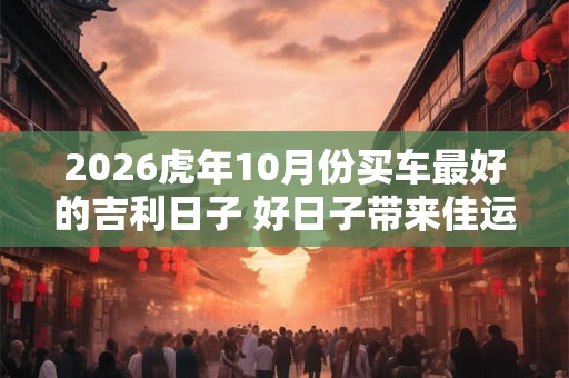 2026虎年10月份买车最好的吉利日子 好日子带来佳运