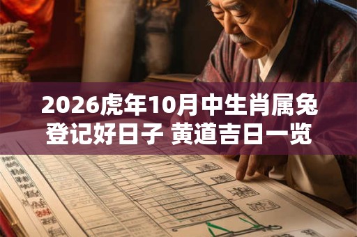 2026虎年10月中生肖属兔登记好日子 黄道吉日一览表