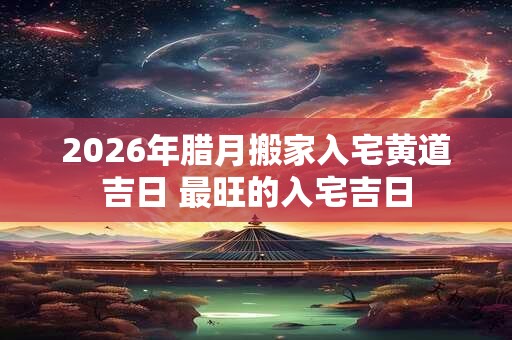 2026年腊月搬家入宅黄道吉日 最旺的入宅吉日
