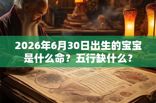 2026年6月30日出生的宝宝是什么命？五行缺什么？