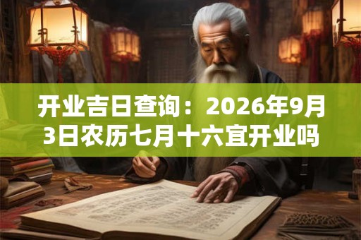 开业吉日查询：2026年9月3日农历七月十六宜开业吗