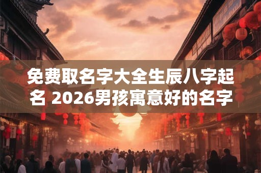 免费取名字大全生辰八字起名 2026男孩寓意好的名字精选