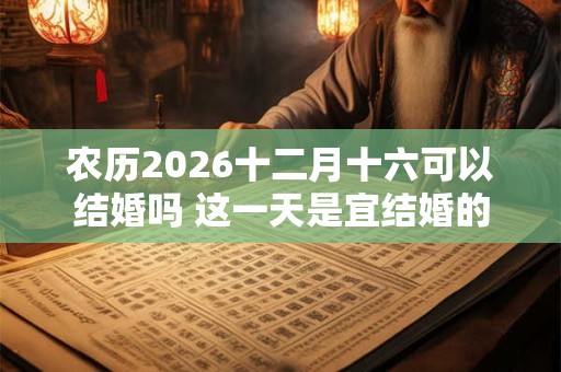 农历2026十二月十六可以结婚吗 这一天是宜结婚的