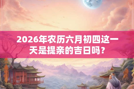 2026年农历六月初四这一天是提亲的吉日吗？