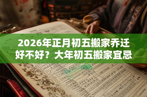 2026年正月初五搬家乔迁好不好？大年初五搬家宜忌