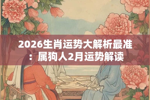 2026生肖运势大解析最准：属狗人2月运势解读