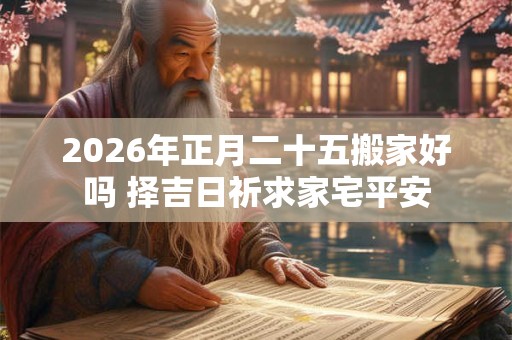 2026年正月二十五搬家好吗 择吉日祈求家宅平安