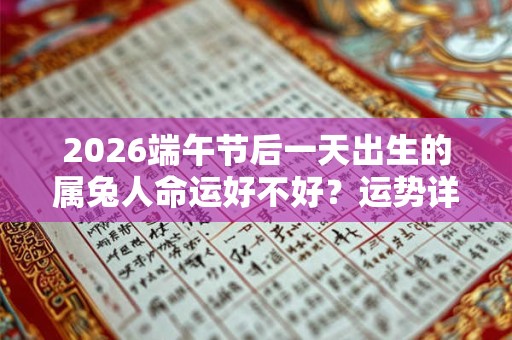 2026端午节后一天出生的属兔人命运好不好？运势详解