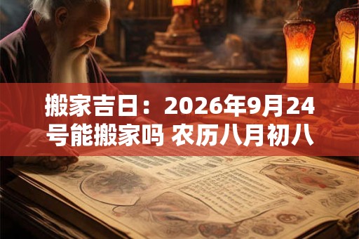搬家吉日：2026年9月24号能搬家吗 农历八月初八日子好吗