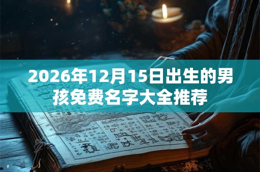 2026年12月15日出生的男孩免费名字大全推荐