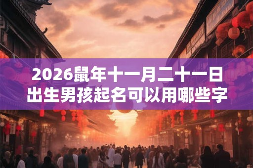 2026鼠年十一月二十一日出生男孩起名可以用哪些字？