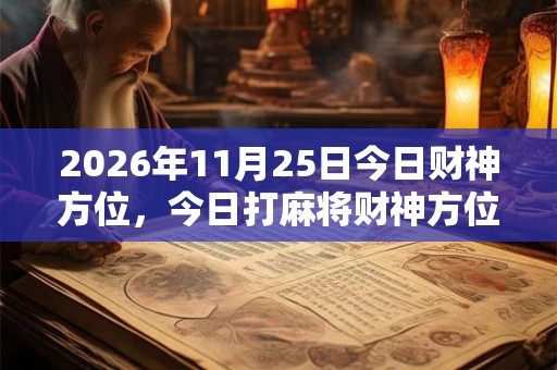 2026年11月25日今日财神方位，今日打麻将财神方位一览表