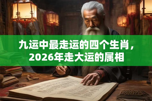 九运中最走运的四个生肖，2026年走大运的属相