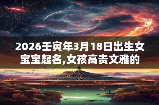 2026壬寅年3月18日出生女宝宝起名,女孩高贵文雅的名字 2026壬寅年3月18日出生女宝宝起名,女孩高贵文雅的名字
