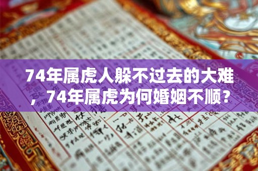 74年属虎人躲不过去的大难，74年属虎为何婚姻不顺？